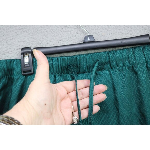 INC-International Concepts Emerald Green Satin Pajama Set-Size Medium-Wide Leg - Picture 13 of 16